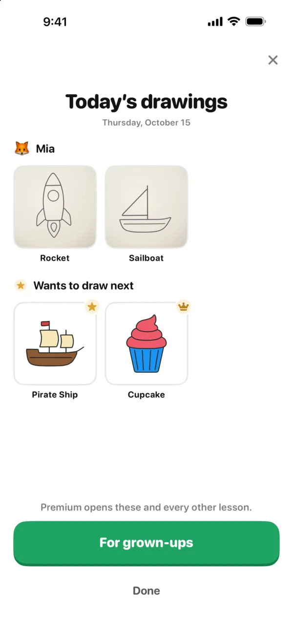 For grown-ups, on iPhone
