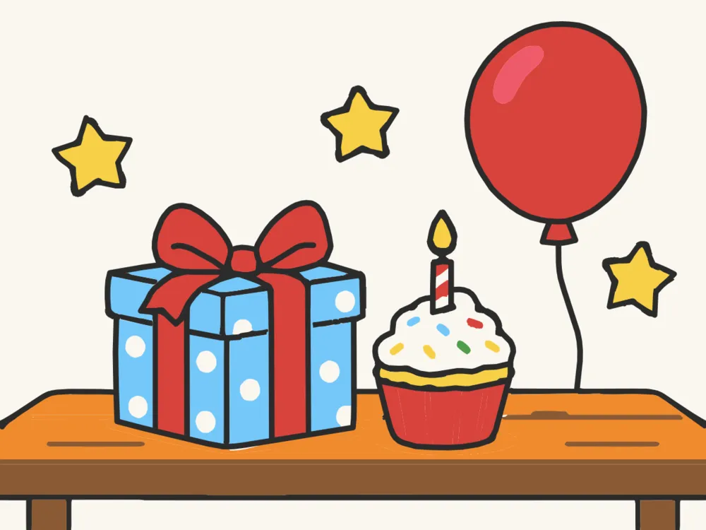 Birthday Table, a scene to draw in Paper Coach