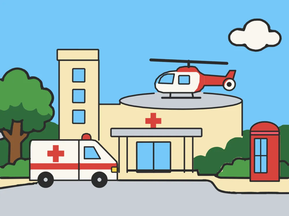 Hospital Helipad, a scene to draw in Paper Coach